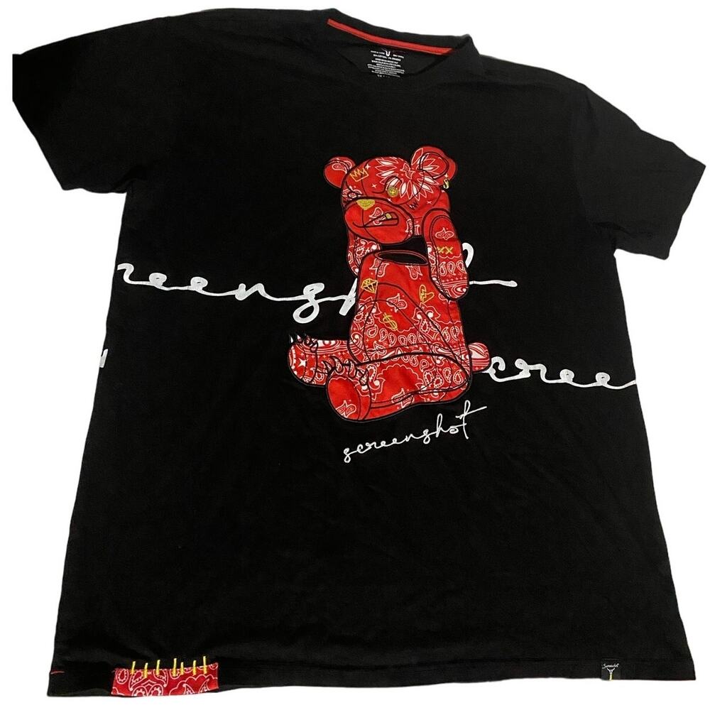 Screenshot Shirt w/Screenshot Bear & Hem Detail - Bear Head Coming Off - 3XL